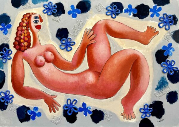 Nu aux fleurs bleues Nu aux fleurs bleues